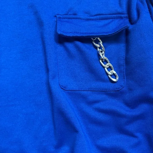 Blue Dragon Embroidered unisex Sweater size medium chain detailing - Picture 3 of 4